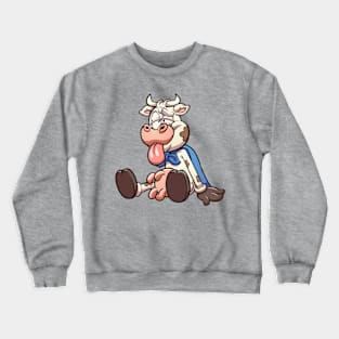 Sitting super cow Crewneck Sweatshirt